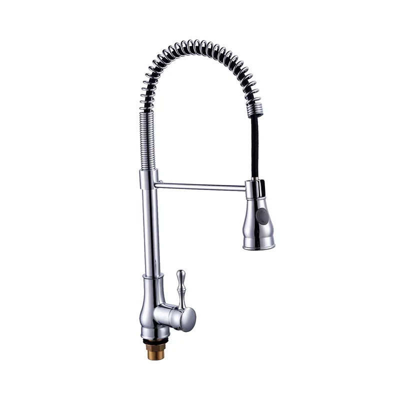 Chrome Spring Swiveling Classic Kitchen Caucet
